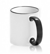 Кружка цветной ободок + ручка, 330 мл